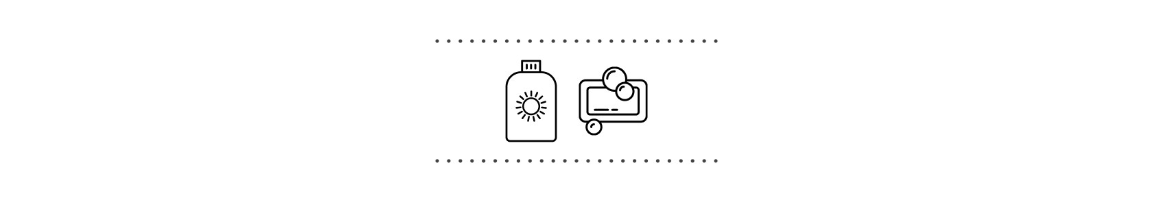 icoontje zonnebrand en zeep