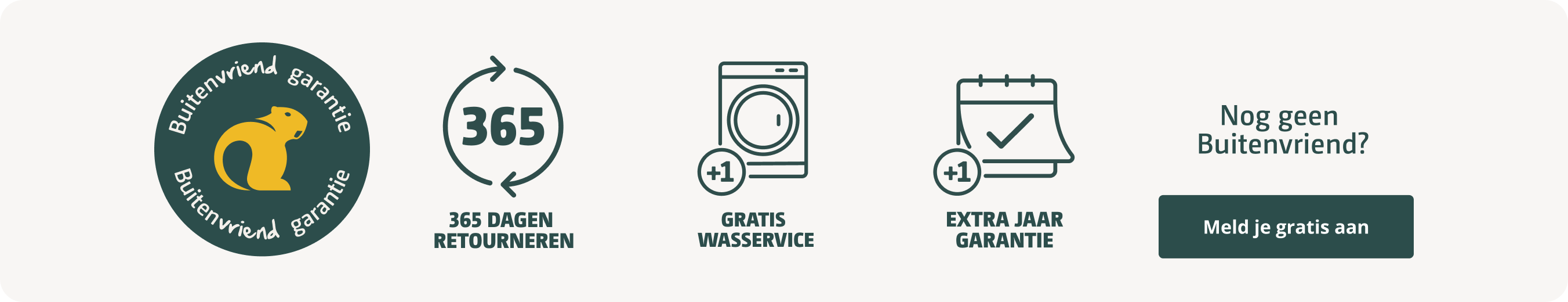 banner wordt buitenvriend, meld je aan en krijg een jaar extra garantie plus meer voordelen